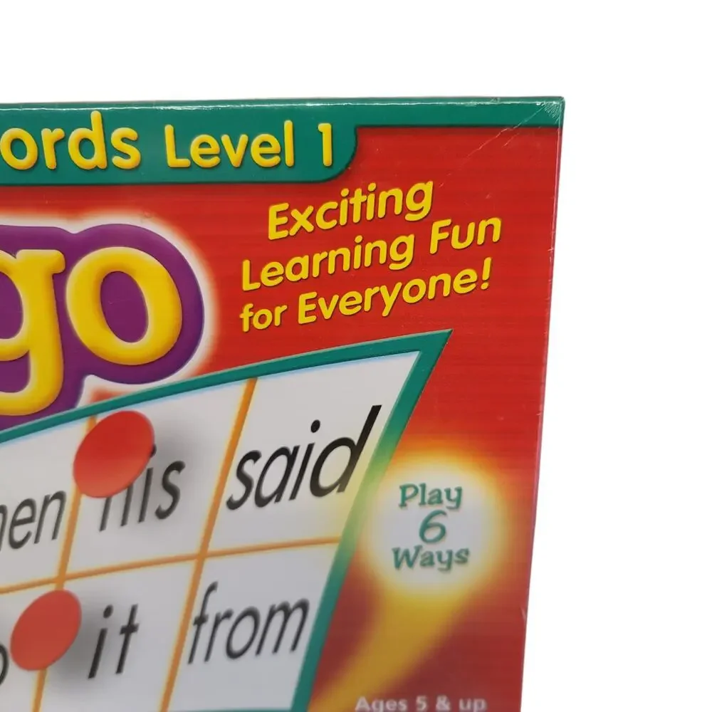 Sight Words Level 1 Bingo Game Homeschool Learning to Read NEW